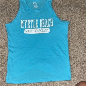 Blue Sleeveless Myrtle Beach Tank Top